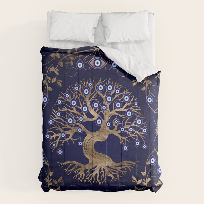 Tree of Life Evil Eye Ornament Comforter Gallery Image 6