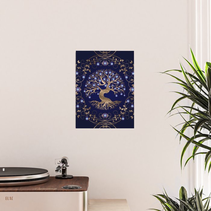 Tree of Life Evil Eye Ornament Poster Gallery Image 2