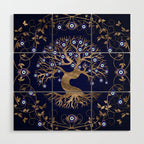Tree of Life Evil Eye Ornament Wood Wall Art Gallery Image 1
