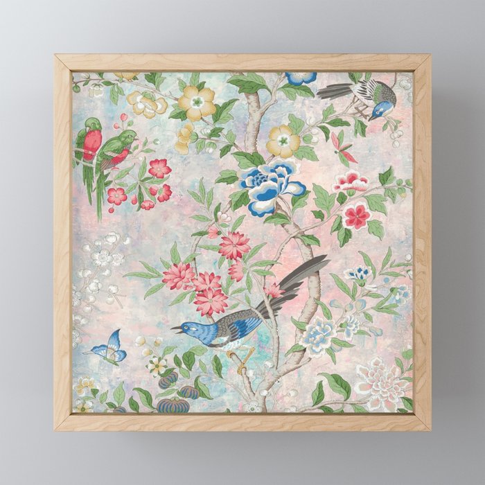 Chinoiserie Magpie Blooming Peony Botanical Garden Mini Art Print Gallery Image 1