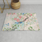 Chinoiserie Magpie Blooming Peony Botanical Garden Rug Gallery Image 1