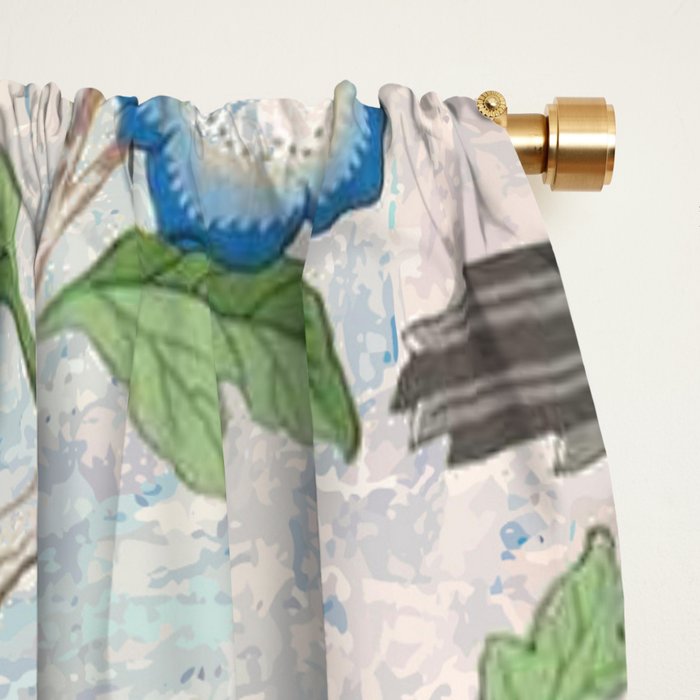 Chinoiserie Magpie Blooming Peony Botanical Garden Window Curtain Gallery Image 2