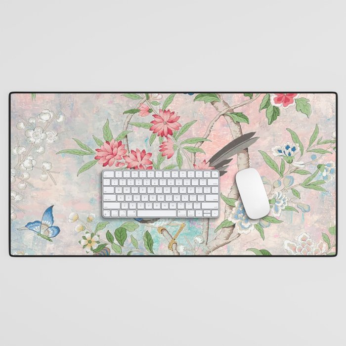 Chinoiserie Magpie Blooming Peony Botanical Garden Desk Mat Gallery Image 1