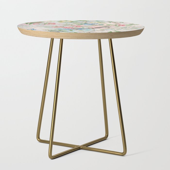Chinoiserie Magpie Blooming Peony Botanical Garden Side Table Gallery Image 1