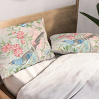Chinoiserie Magpie Blooming Peony Botanical Garden Pillow Sham Gallery Image 2