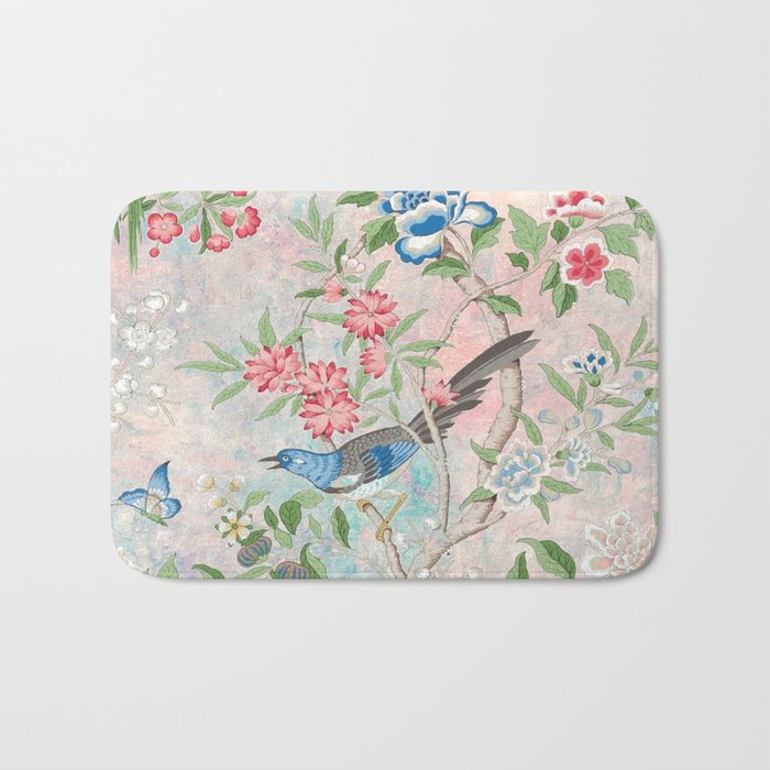 Chinoiserie Magpie Blooming Peony Botanical Garden Bath Mat Gallery Image 1