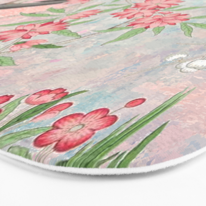 Chinoiserie Magpie Blooming Peony Botanical Garden Bath Mat Gallery Image 3