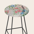 Chinoiserie Magpie Blooming Peony Botanical Garden Stool Gallery Image 2