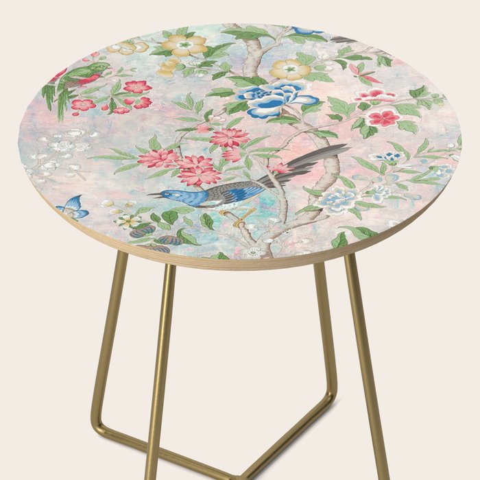 Chinoiserie Magpie Blooming Peony Botanical Garden Side Table Gallery Image 2