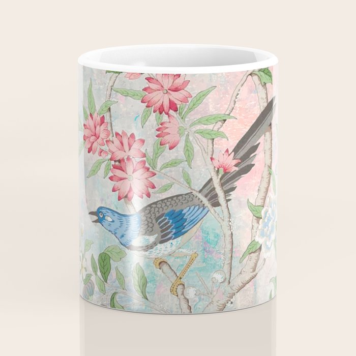 Chinoiserie Magpie Blooming Peony Botanical Garden Coffee Mug Gallery Image 4