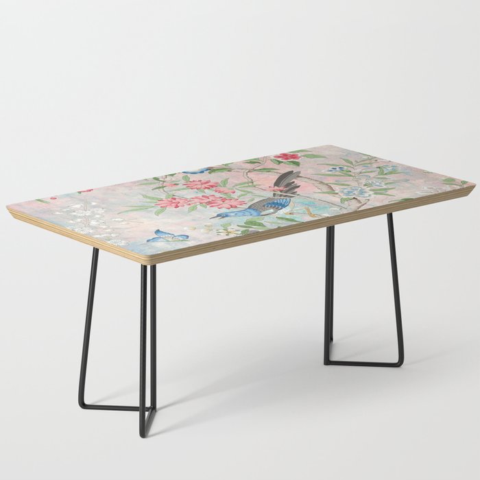 Chinoiserie Magpie Blooming Peony Botanical Garden Coffee Table Gallery Image 1