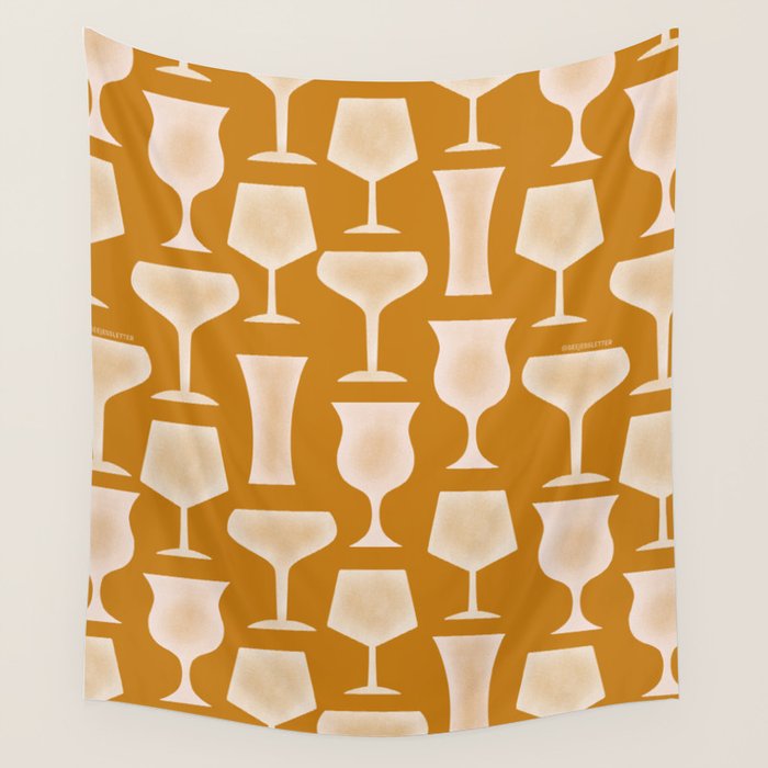 Cocktail Glasses - Amalfi Coast Cocktails Wall Tapestry Gallery Image 4