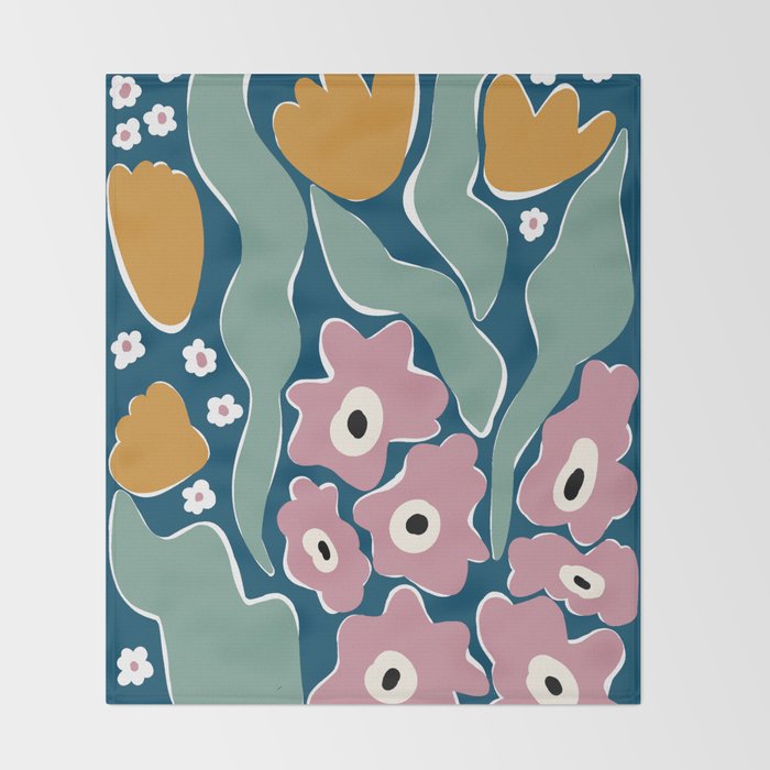 beach of flower  Throw Blanket Gallery Image 2
