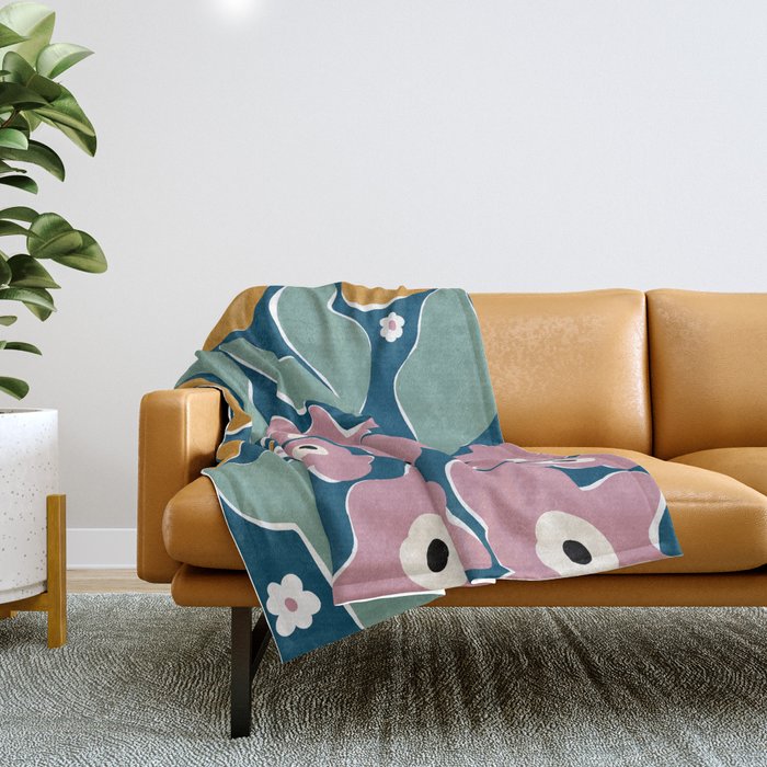 beach of flower  Throw Blanket Gallery Image 1