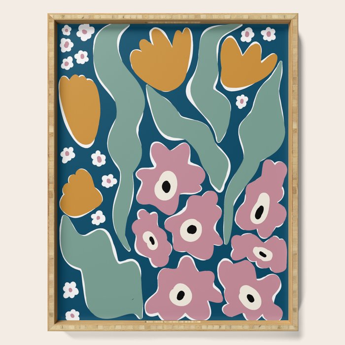 beach of flower  Serving Tray Gallery Image 1