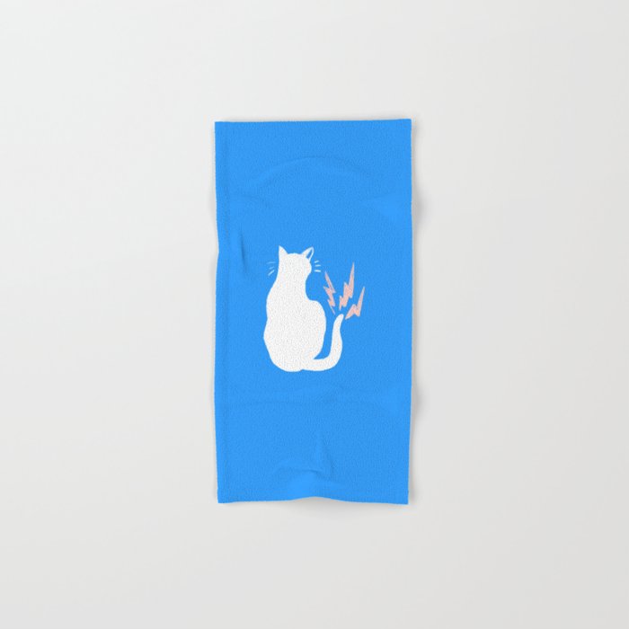 Cat Power! (Sky Blue & Pink) Bath Towel Gallery Image 1