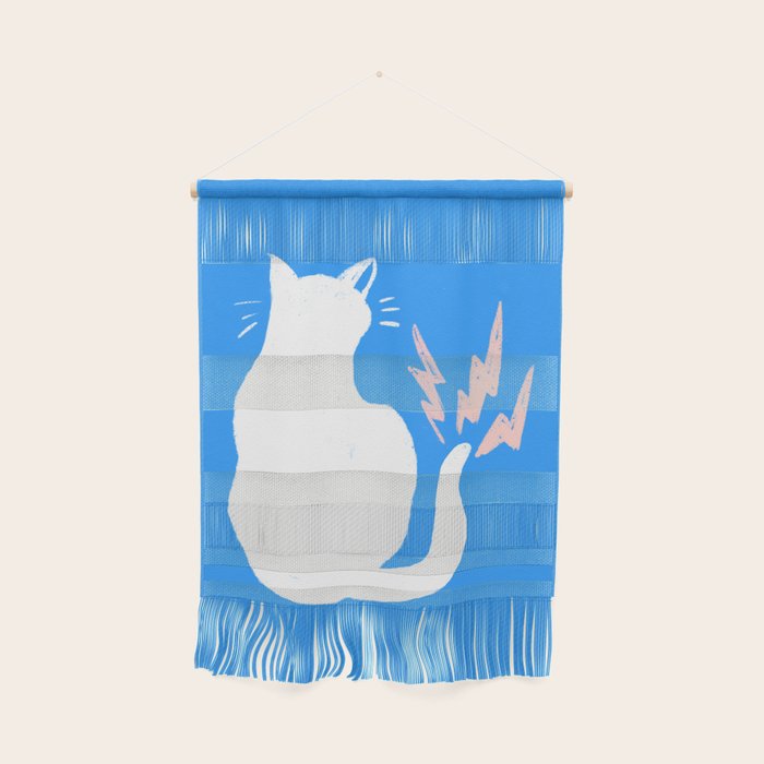 Cat Power! (Sky Blue & Pink) Wall Hanging Gallery Image 1