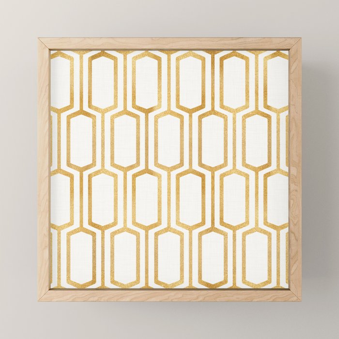 Mid Century Metallic Geometric Pattern Mini Art Print Gallery Image 1