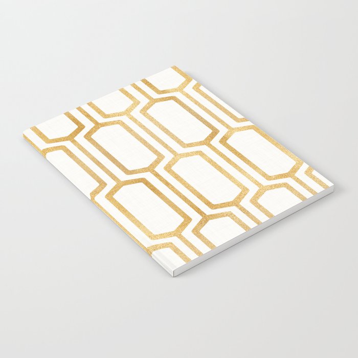Mid Century Metallic Geometric Pattern Notebook Gallery Image 2