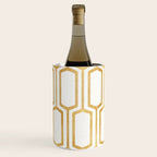 Mid Century Metallic Geometric Pattern Wine Chiller Gallery Image 3