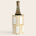 Mid Century Metallic Geometric Pattern Wine Chiller Gallery Image 2