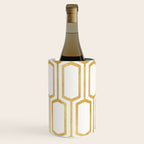 Mid Century Metallic Geometric Pattern Wine Chiller Gallery Image 1