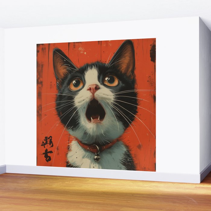 Shocked Cat II Wall Mural Gallery Image 2