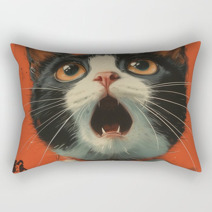 Shocked Cat II Rectangular Pillow Gallery Image 2