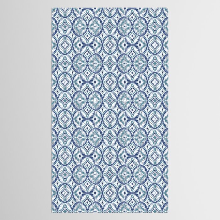Boho Indigo Damask B Tablecloth Gallery Image 2