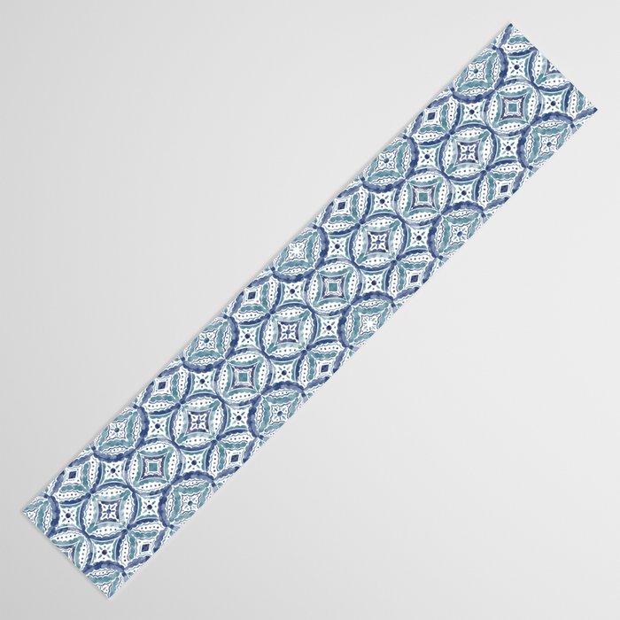 Boho Indigo Damask B Table Runner Gallery Image 3