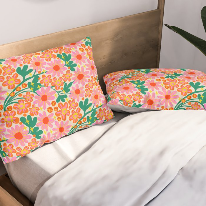 Happy flowers Pillow Sham Gallery Image 2