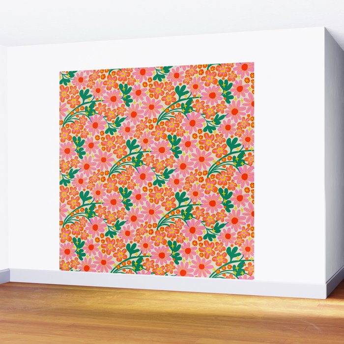 Happy flowers Wall Mural Gallery Image 2