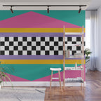 Checkered pattern grid / Vintage 80s / Retro 90s Wall Mural Gallery Image 1
