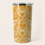 Gothic Halloween Damask - marigold and cream  Travel Mug Gallery Image 1