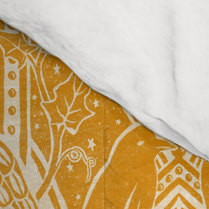 Gothic Halloween Damask - marigold and cream  Comforter Gallery Image 4