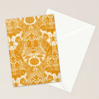 Gothic Halloween Damask - marigold and cream  Stationery Card Gallery Image 2
