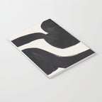 Mid Century Modern Minimalist Abstract Art Brush Strokes Black & White Ink Art Maze Notebook Gallery Image 3