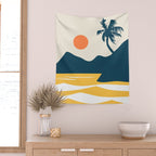 Retro Landscape 02B Wall Tapestry Gallery Image 2