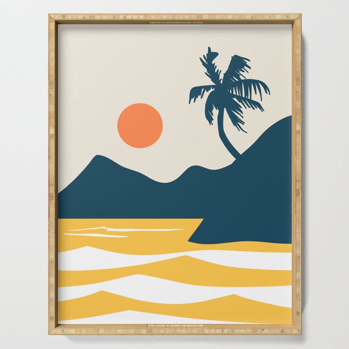 Retro Landscape 02B Serving Tray Gallery Image 1