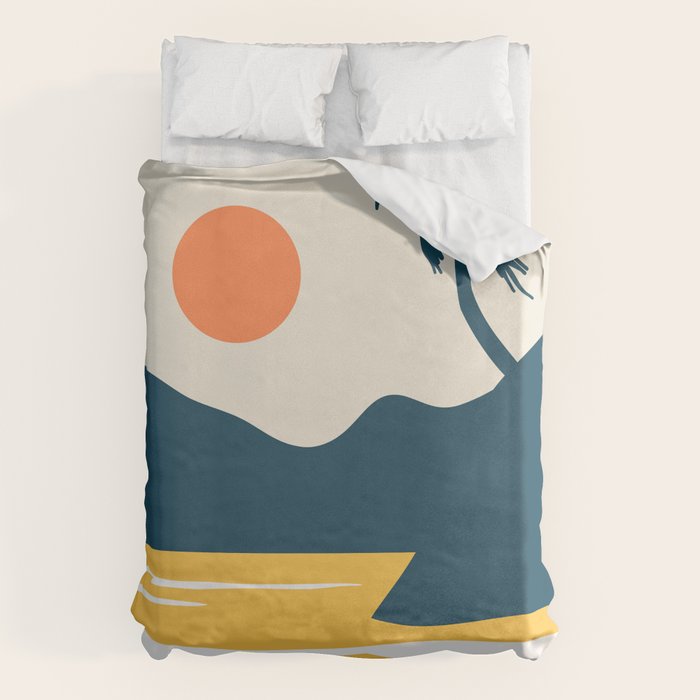Retro Landscape 02B Duvet Cover Gallery Image 1