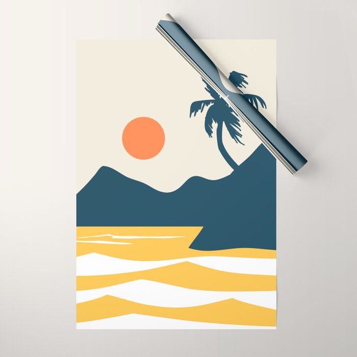 Retro Landscape 02B Wrapping Paper Gallery Image 1