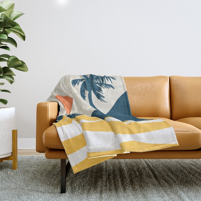 Retro Landscape 02B Throw Blanket Gallery Image 1