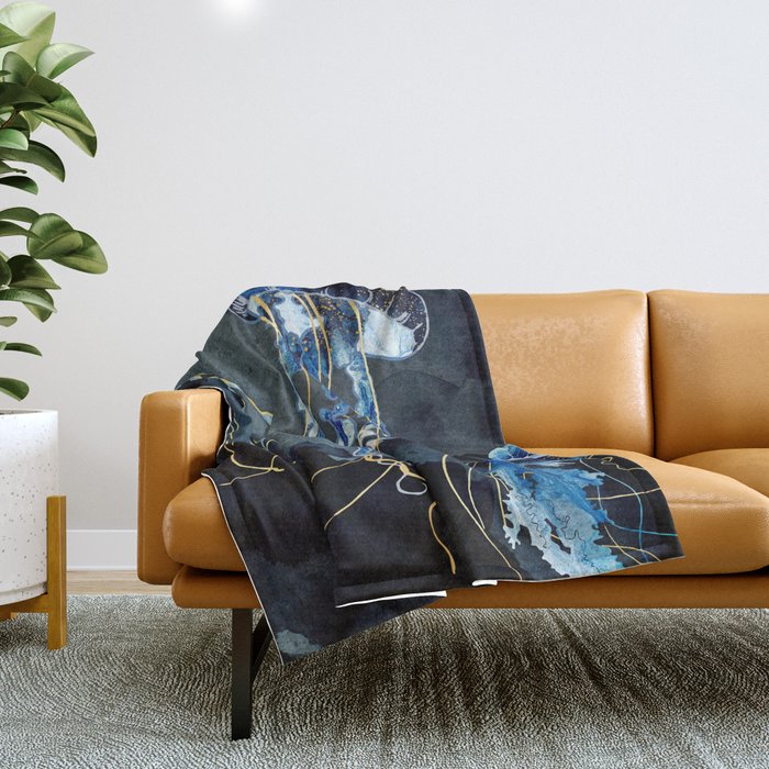 Metallic Ocean III Throw Blanket Gallery Image 1