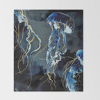 Metallic Ocean III Throw Blanket Gallery Image 2