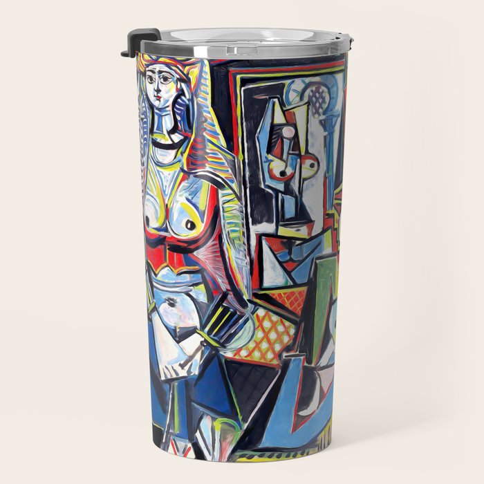 Picasso - Les Femmes d'Alger (Women of Algiers) 1955 Artwork Travel Mug Gallery Image 3