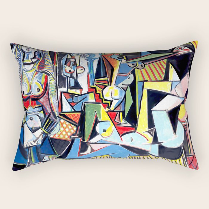 Picasso - Les Femmes d'Alger (Women of Algiers) 1955 Artwork Rectangular Pillow Gallery Image 1