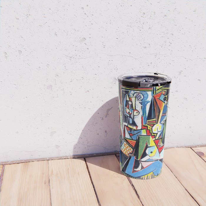 Picasso - Les Femmes d'Alger (Women of Algiers) 1955 Artwork Travel Mug Gallery Image 4