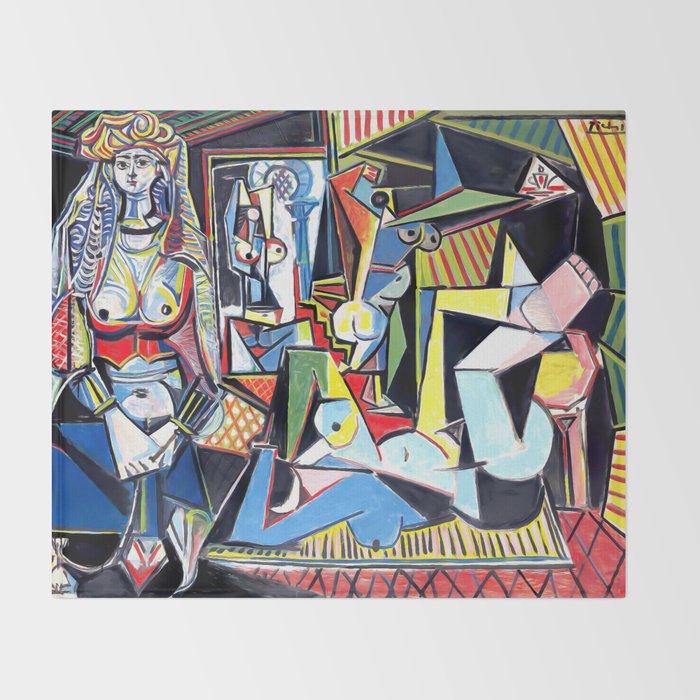 Picasso - Les Femmes d'Alger (Women of Algiers) 1955 Artwork Throw Blanket Gallery Image 2