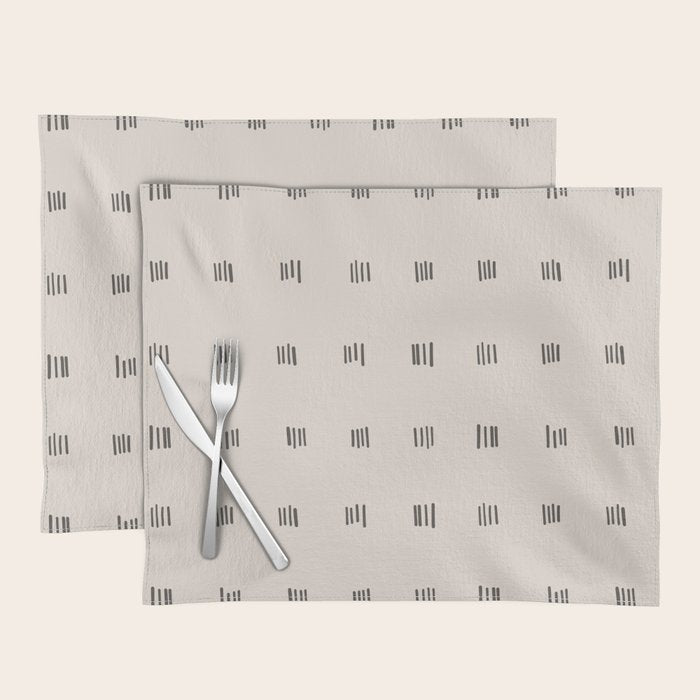 desert check small - charcoal Placemat Gallery Image 1