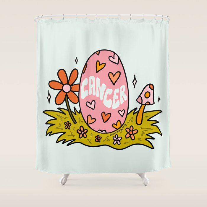 Cancer Easter Egg Shower Curtain Gallery Image 1